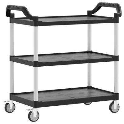 vidaXL 3-Tier Trolley Black 99x50x96 cm Aluminium