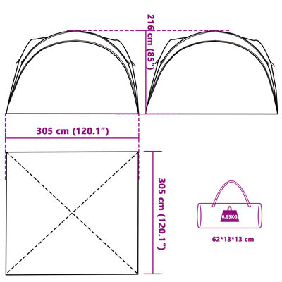 vidaXL Party Tent Green Waterproof