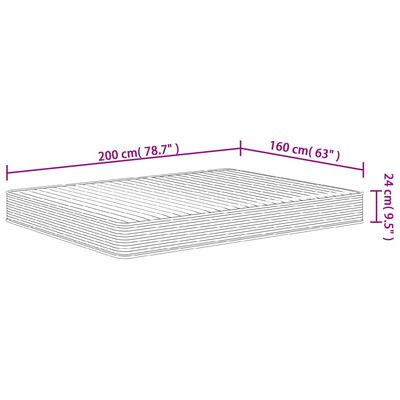 vidaXL Foam Mattress Medium Soft 160x200 cm