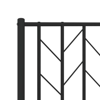 vidaXL Metal Bed Frame without Mattress with Headboard Black 120x190 cm Small Double