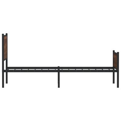 vidaXL Metal Bed Frame without Mattress Brown Oak 80x200 cm