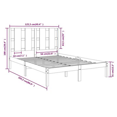 vidaXL Bed Frame without Mattress 120x200 cm Solid Wood Pine