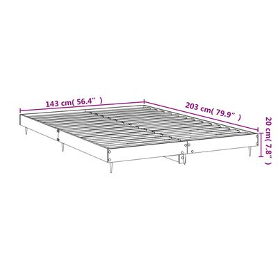 vidaXL Bed Frame without Mattress Brown Oak 140x200 cm Engineered Wood