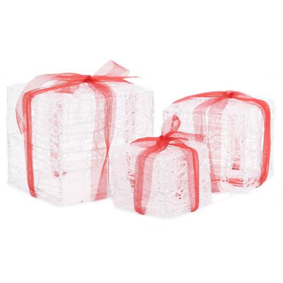 vidaXL Decorative Acrylic Christmas Gift Boxes 3 pcs Colourful