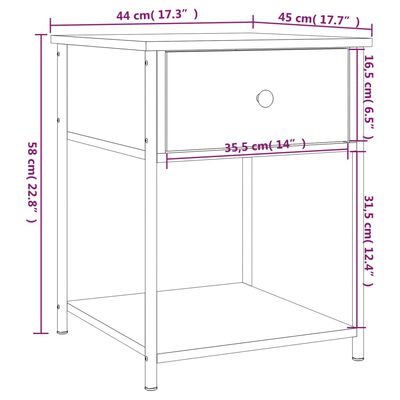 vidaXL Bedside Tables 2 pcs Brown Oak 44x45x58 cm Engineered Wood