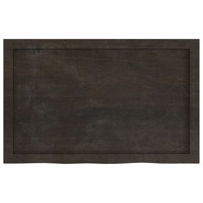 vidaXL Bathroom Countertop Dark Brown 80x50x(2-6) cm Treated Solid Wood