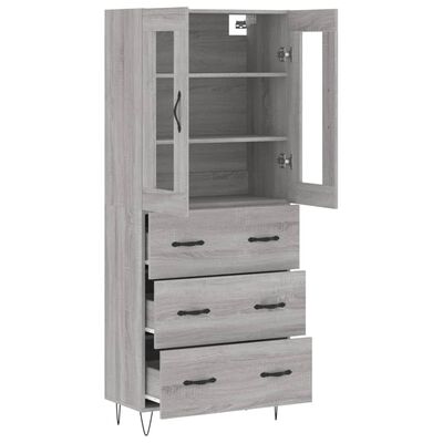 vidaXL Highboard Grey Sonoma 69.5x34x180 cm Engineered Wood