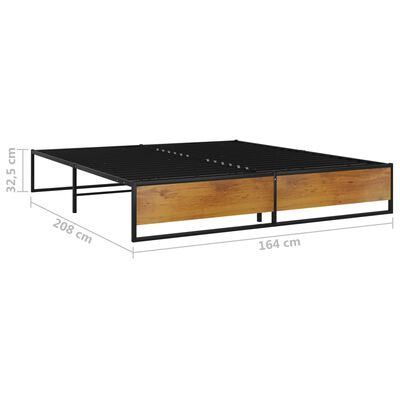 vidaXL Bed Frame without Mattress Black Metal 160x200 cm