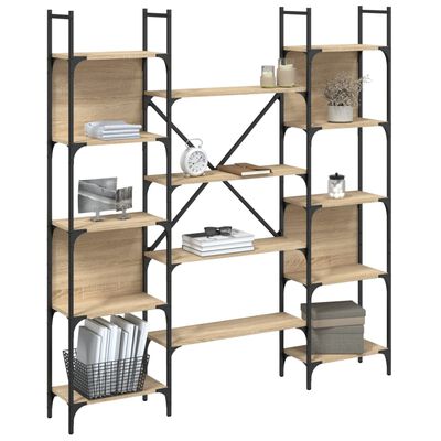 vidaXL Bookshelf Sonoma Oak 155.5x24x166.5 cm Engineered Wood