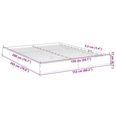 vidaXL Bed Frame without Mattress Brown Oak 150x200 cm King Size Engineered Wood