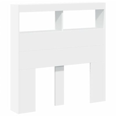 vidaXL Headboard Cabinet with LED White 100x17x102 cm