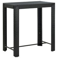 vidaXL Garden Bar Table Black 100x60.5x110.5 cm Poly Rattan