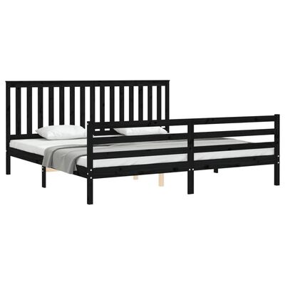 vidaXL Bed Frame without Mattress Black 200x200 cm Solid Wood