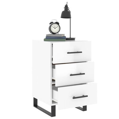 vidaXL Bedside Cabinet High Gloss White 40x40x66 cm Engineered Wood