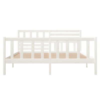 vidaXL Bed Frame without Mattress White Solid Wood 120x200 cm (810078+814135)