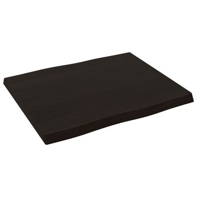 vidaXL Table Top Dark Brown 60x50x(2-4) cm Treated Solid Wood Live Edge