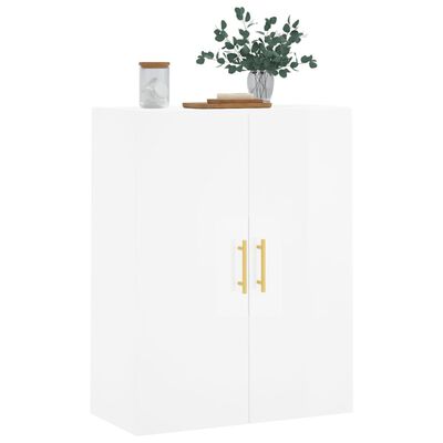 vidaXL Wall Mounted Cabinet High Gloss White 69.5x34x90 cm