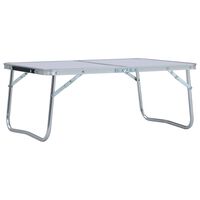 vidaXL Folding Camping Table White Aluminium 60x40 cm