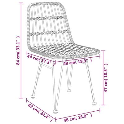 vidaXL 5 Piece Garden Dining Set Poly Rattan