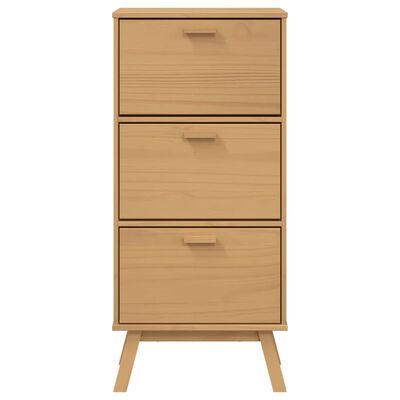 vidaXL Shoe Cabinet OLDEN Brown 55x35x120cm Solid Wood Pine