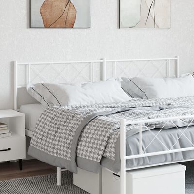 vidaXL Metal Headboard White 193 cm