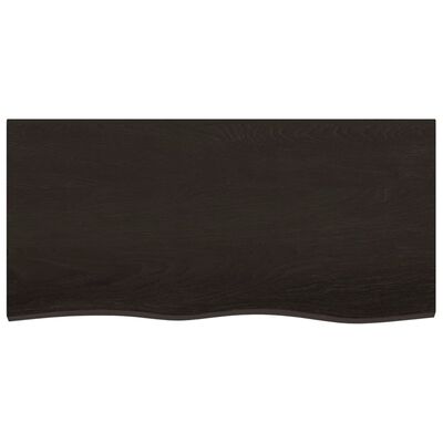 vidaXL Wall Shelf Dark Brown 100x50x2 cm Treated Solid Wood Oak