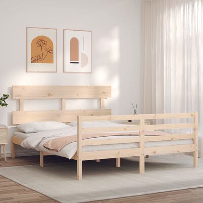 vidaXL Bed Frame without Mattress King Size Solid Wood