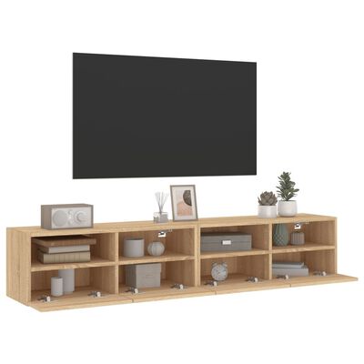 vidaXL TV Wall Cabinets 2 pcs Sonoma Oak 80x30x30 cm Engineered Wood