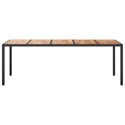 vidaXL Garden Table Black 250x100x75 cm Poly Rattan