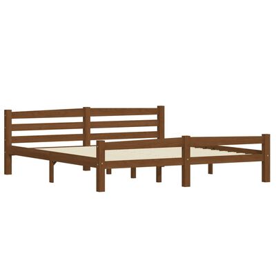 vidaXL Bed Frame without Mattress Honey Brown Solid Pinewood 180x200 cm Super King