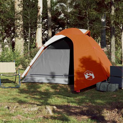 vidaXL Camping Tent Dome 3-Person Orange Waterproof