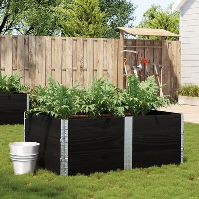 vidaXL Garden Planter Black 150x100 cm Solid Wood Pine