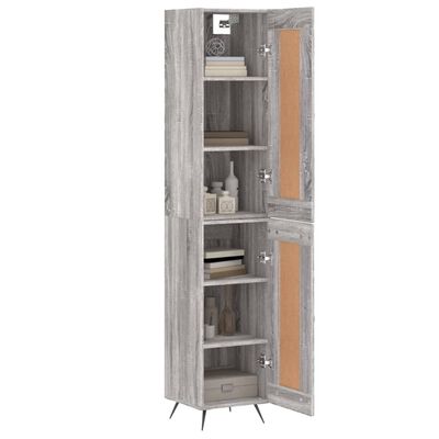 vidaXL Highboard Grey Sonoma 34.5x34x180 cm Engineered Wood