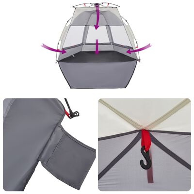 vidaXL Beach Tent 2-Person Grey Quick Release Waterproof