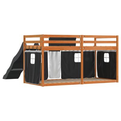 vidaXL Bunk Bed without Mattress with Slide White and Black 90x190 cm Single