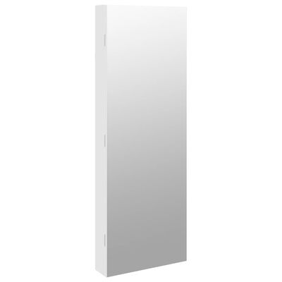 vidaXL Mirror Jewellery Cabinet with LED Lights Wall Mounted White