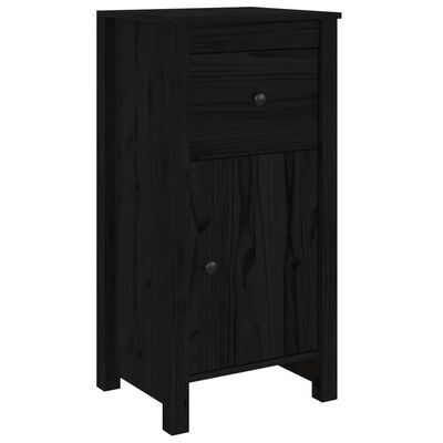 vidaXL Sideboard Black 40x35x80 cm Solid Wood Pine