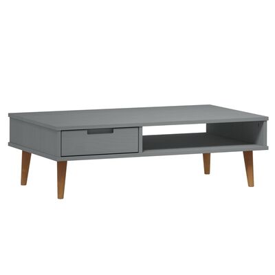 vidaXL Coffee Table MOLDE Grey 100x55x31 cm Solid Wood Pine