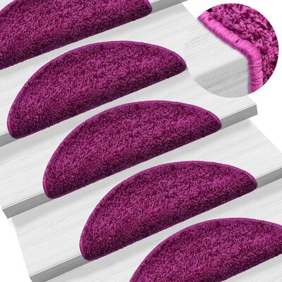 vidaXL Stair Mats 10 pcs 56x17x3 cm Violet