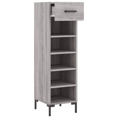 vidaXL Shoe Cabinet Grey Sonoma 30x35x105 cm Engineered Wood