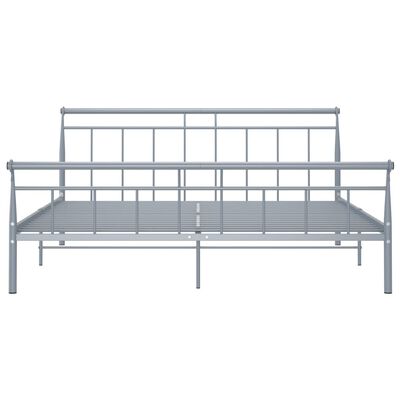 vidaXL Bed Frame without Mattress Grey Metal 200x200 cm