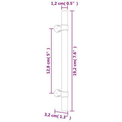 vidaXL Cabinet Handles 10 pcs Bronze 128 mm Stainless Steel