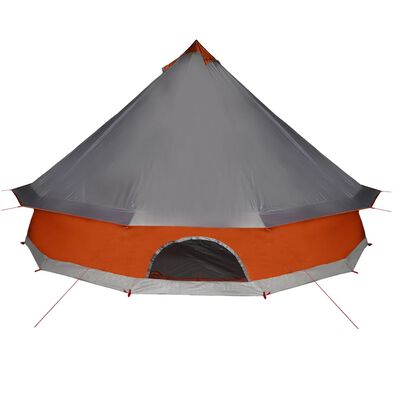 vidaXL Family Tent Tipi 6-Person Grey and Orange Waterproof