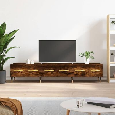 vidaXL TV Cabinet Smoked Oak 150x36x30 cm Engineered Wood