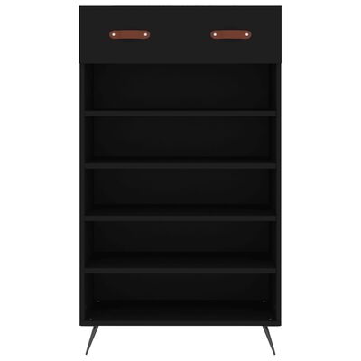 vidaXL Shoe Cabinet Black 60x35x105 cm Engineered Wood