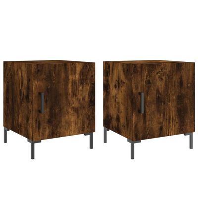 vidaXL Bedside Cabinets 2 pcs Smoked Oak 40x40x50 cm Engineered Wood