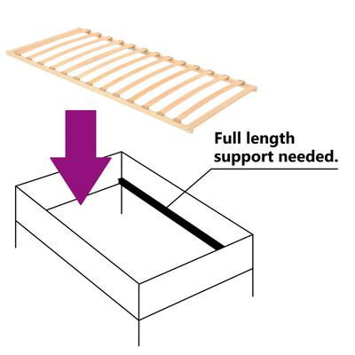 vidaXL Slatted Bed without Mattress Base with 13 Slats 90x200 cm