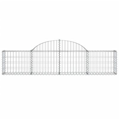 vidaXL Arched Gabion Baskets 11 pcs 200x30x40/60 cm Galvanised Iron