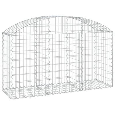 vidaXL Arched Gabion Basket 150x50x80/100 cm Galvanised Iron