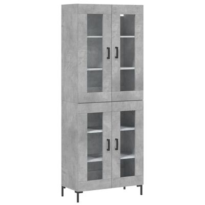 vidaXL Highboard Concrete Grey 69.5x34x180 cm Engineered Wood